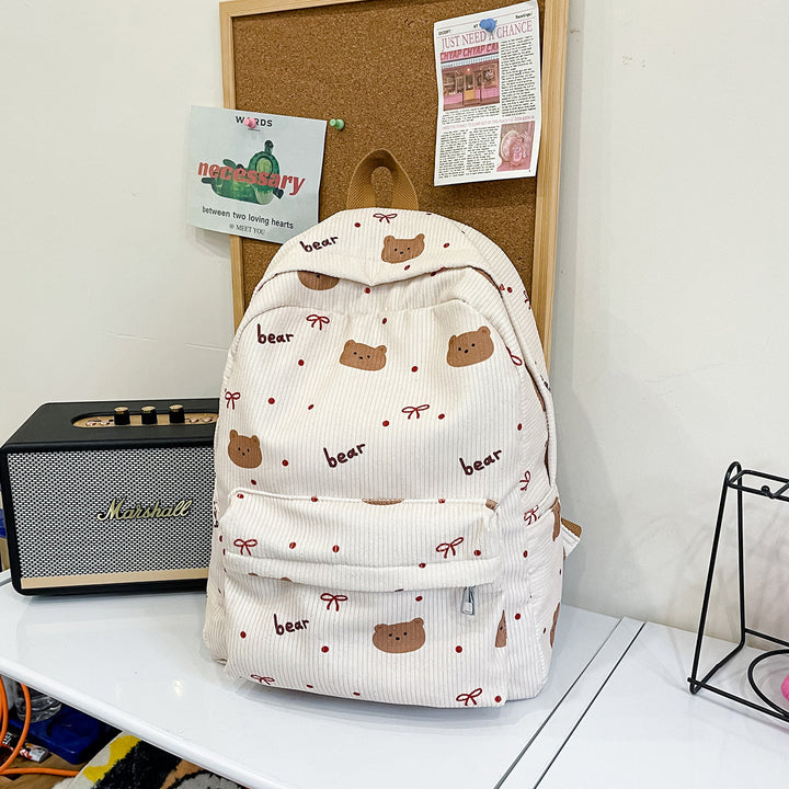 Cute Bear Print Backpack Kalsten