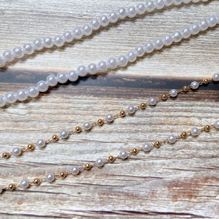 Pearl jewelry chain with golden link chain Kalsten