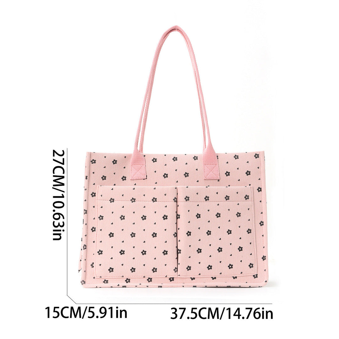 Shopping bag with floral pattern and practical exterior pockets Kalsten