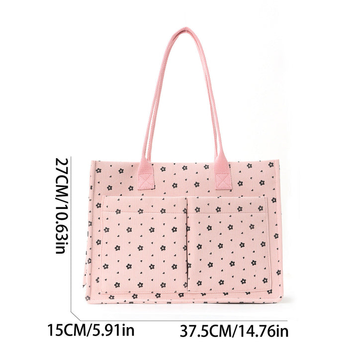 Shopping bag with floral pattern and practical exterior pockets Kalsten