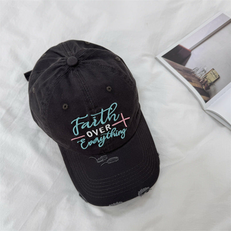 Women's Distressed Embroidered Baseball Cap Kalsten