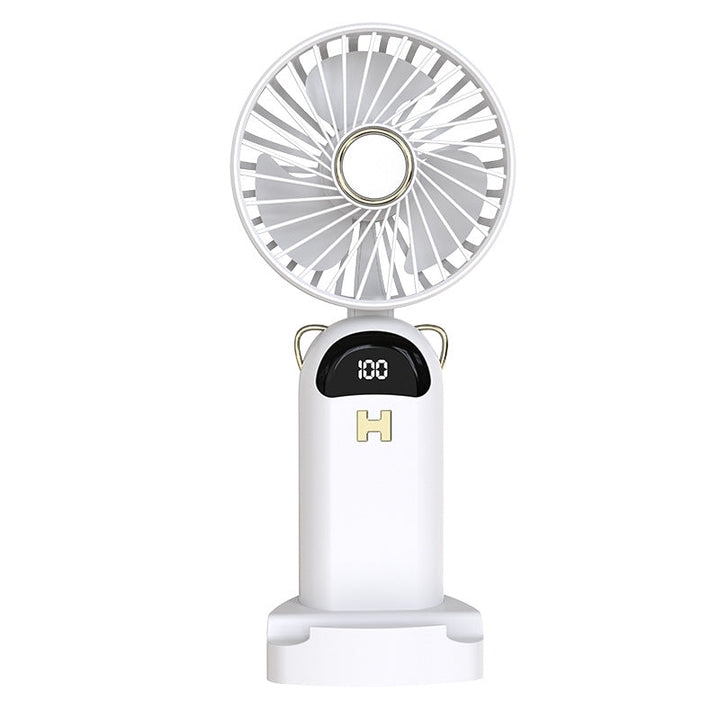 Ladies portable hand fan with LED display and adjustable speed Kalsten