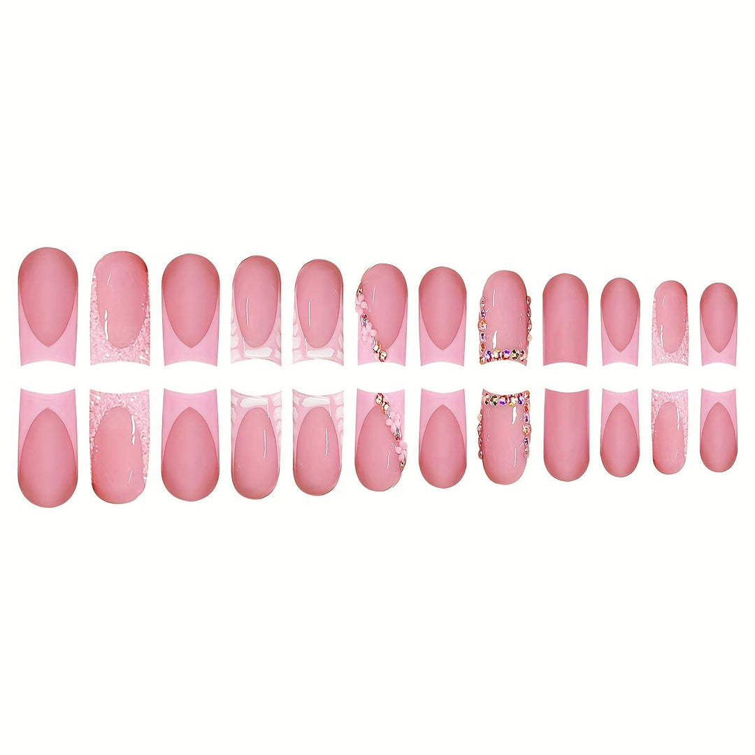 Decorative Press-On Nails with Rhinestone Accents Kalsten