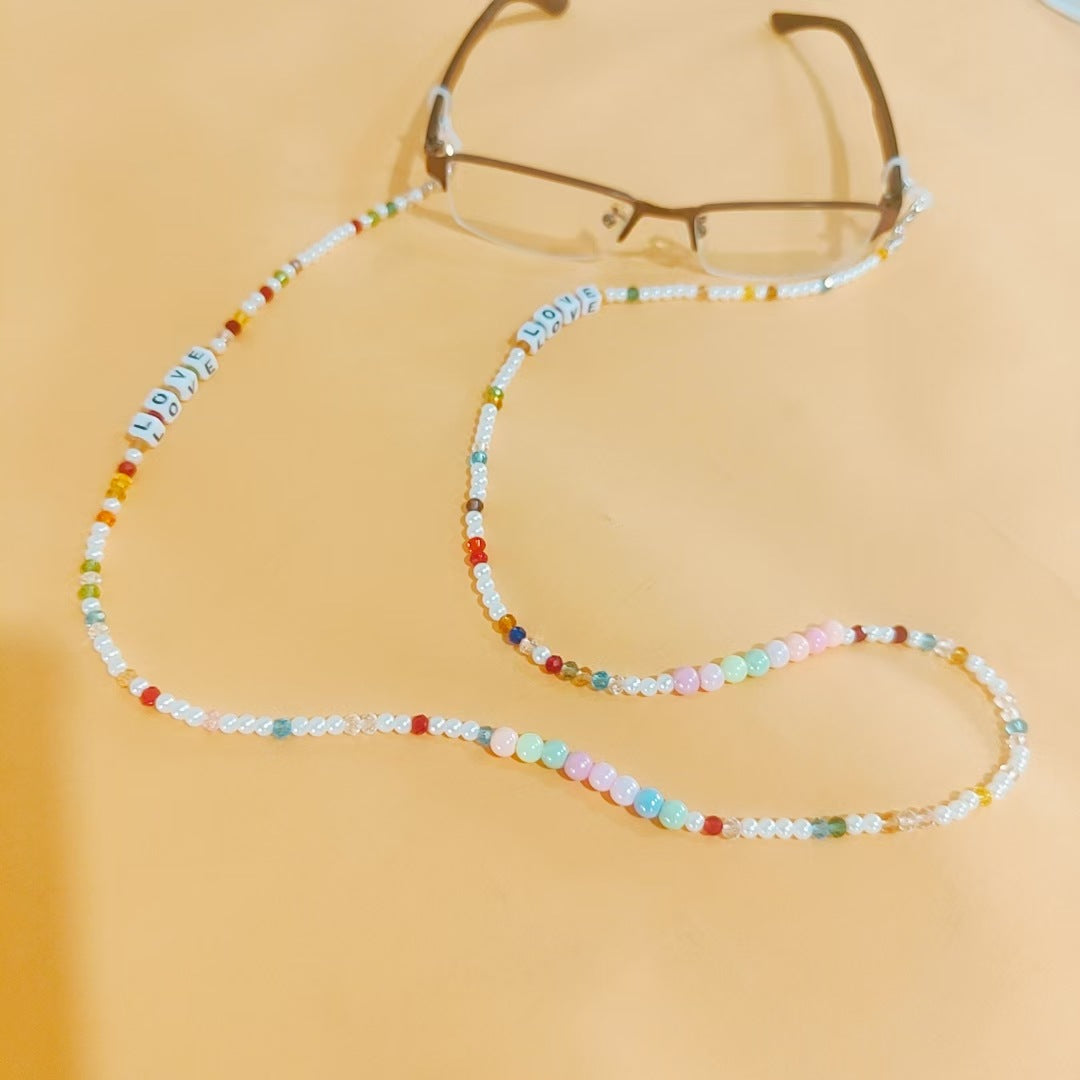 Glasses holder chain with colorful beads Kalsten