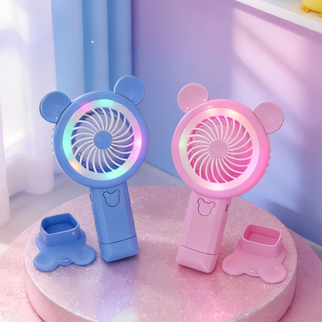 Women's Portable Hand Fan in Cheerful Bear Design Kalsten