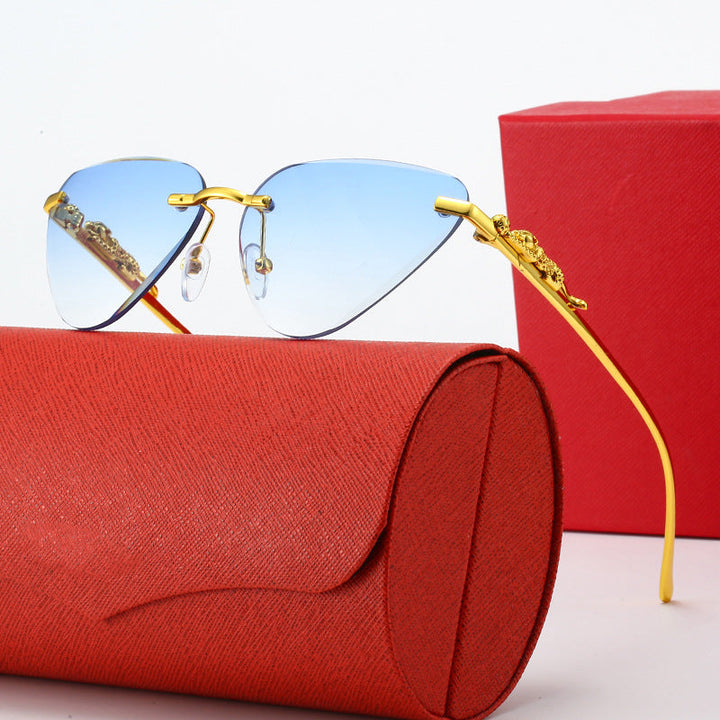 Women's Designer Sunglasses with Creative, Triangular Frame and Elegant Gold Accents Kalsten