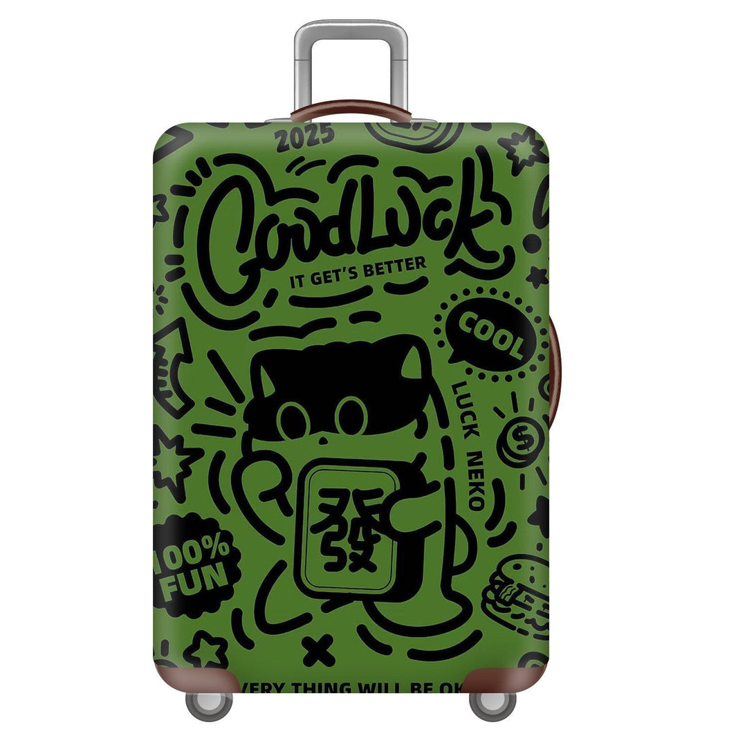 Unisex nan robust Hart shell trolley with lion portrait motif print, shock-resistant ABS polycarbonate shell, multi-wheeled chassis and TSA security lock Kalsten