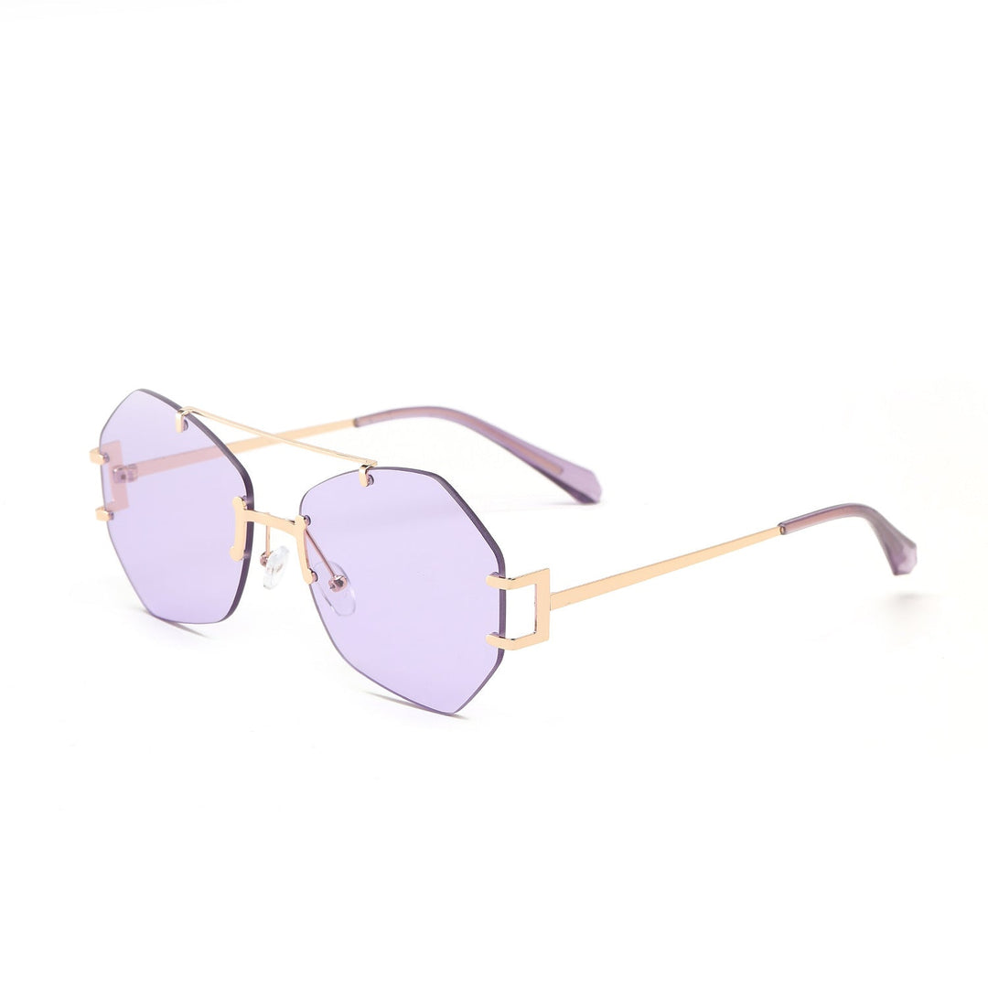 Women's fashionable octagonal sunglasses with delicate metal frame Kalsten