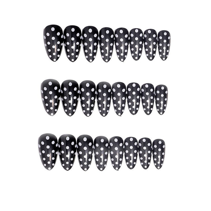 Artistic Almond-Shaped Press-On Nail Set with Polka Dot Design Kalsten