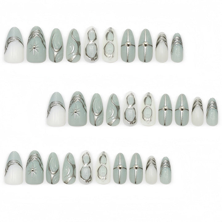 Elegant Artificial Nails with Artistic Accents Kalsten