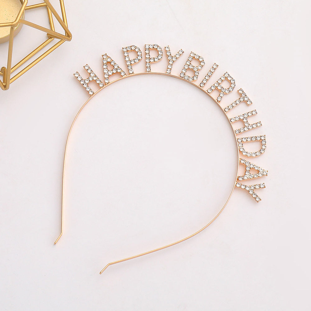 Ladies Glitter Headband with "Happy Birthday" Inscription Kalsten