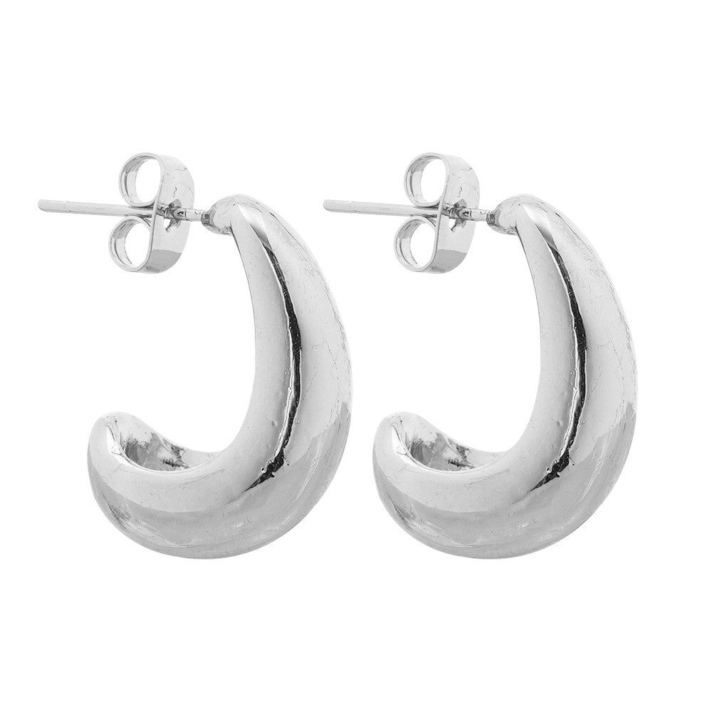Sleek Curved Huggie Earrings Kalsten
