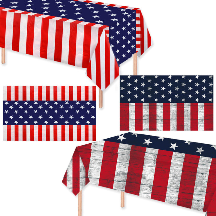 Unisex non-large waterproof party tablecloth with star stripe motif Kalsten