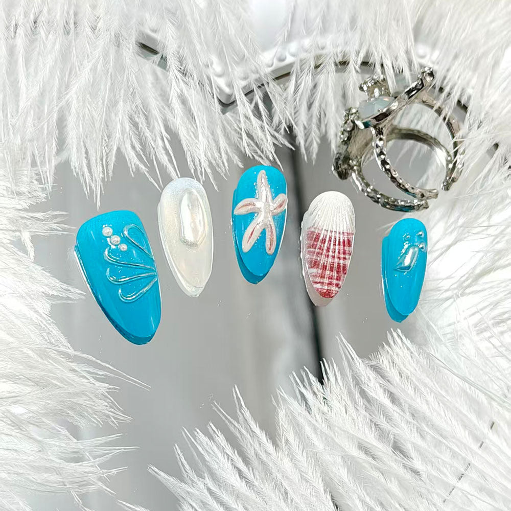 Artificial nails with maritime design Kalsten