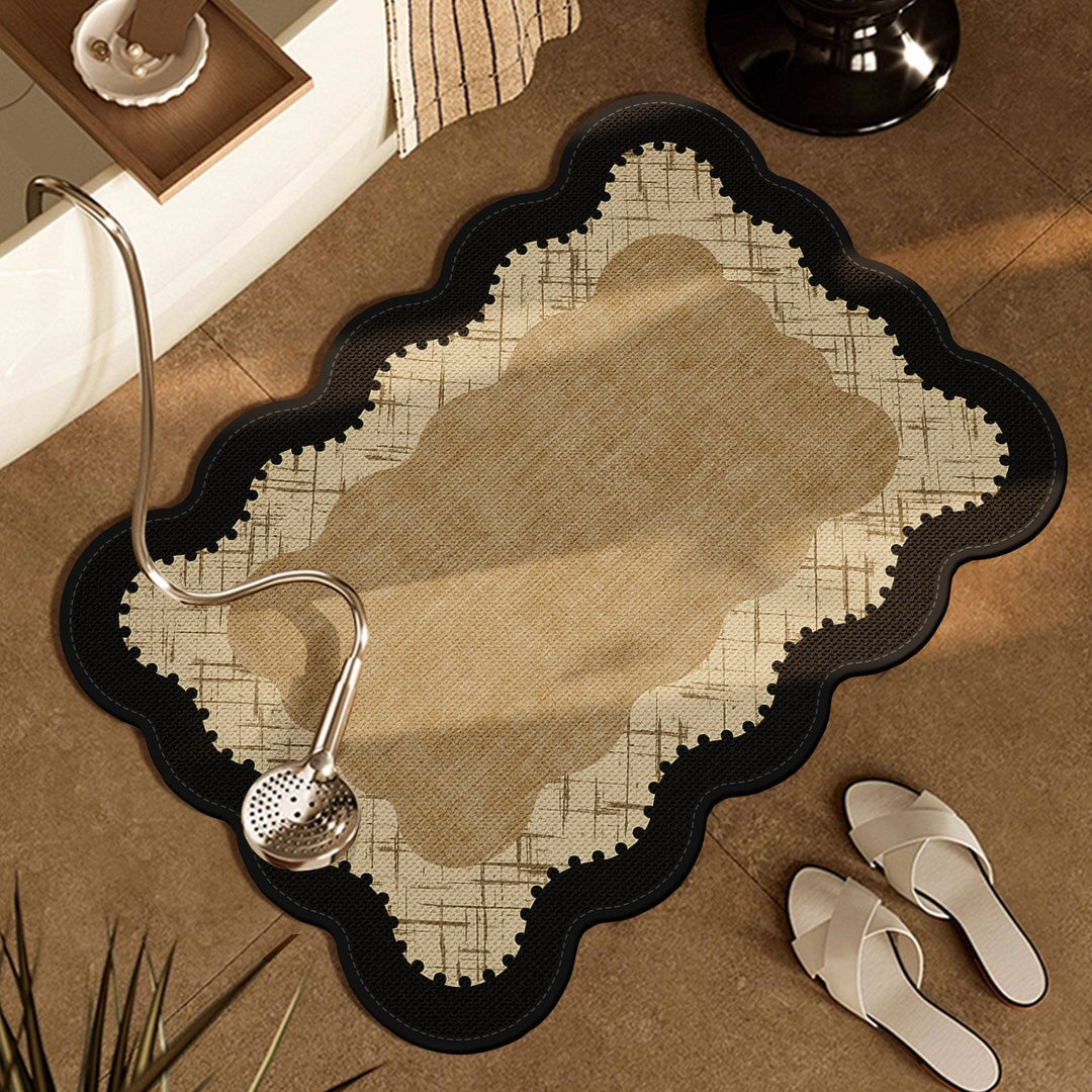 Floral Pattern Bathroom Rug