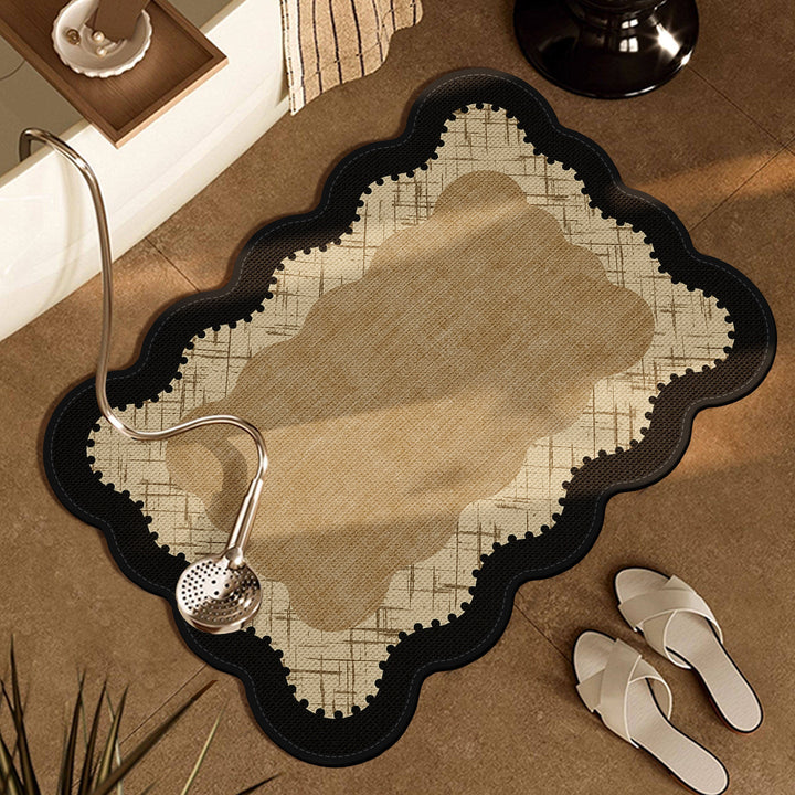Floral Pattern Bathroom Rug