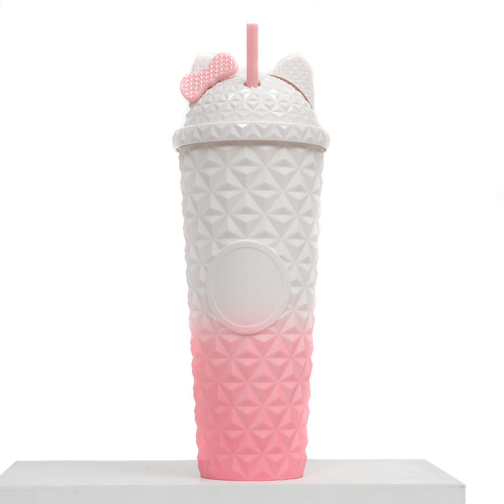 Ladies playful drinking cup with cat ears and integrated straw Kalsten