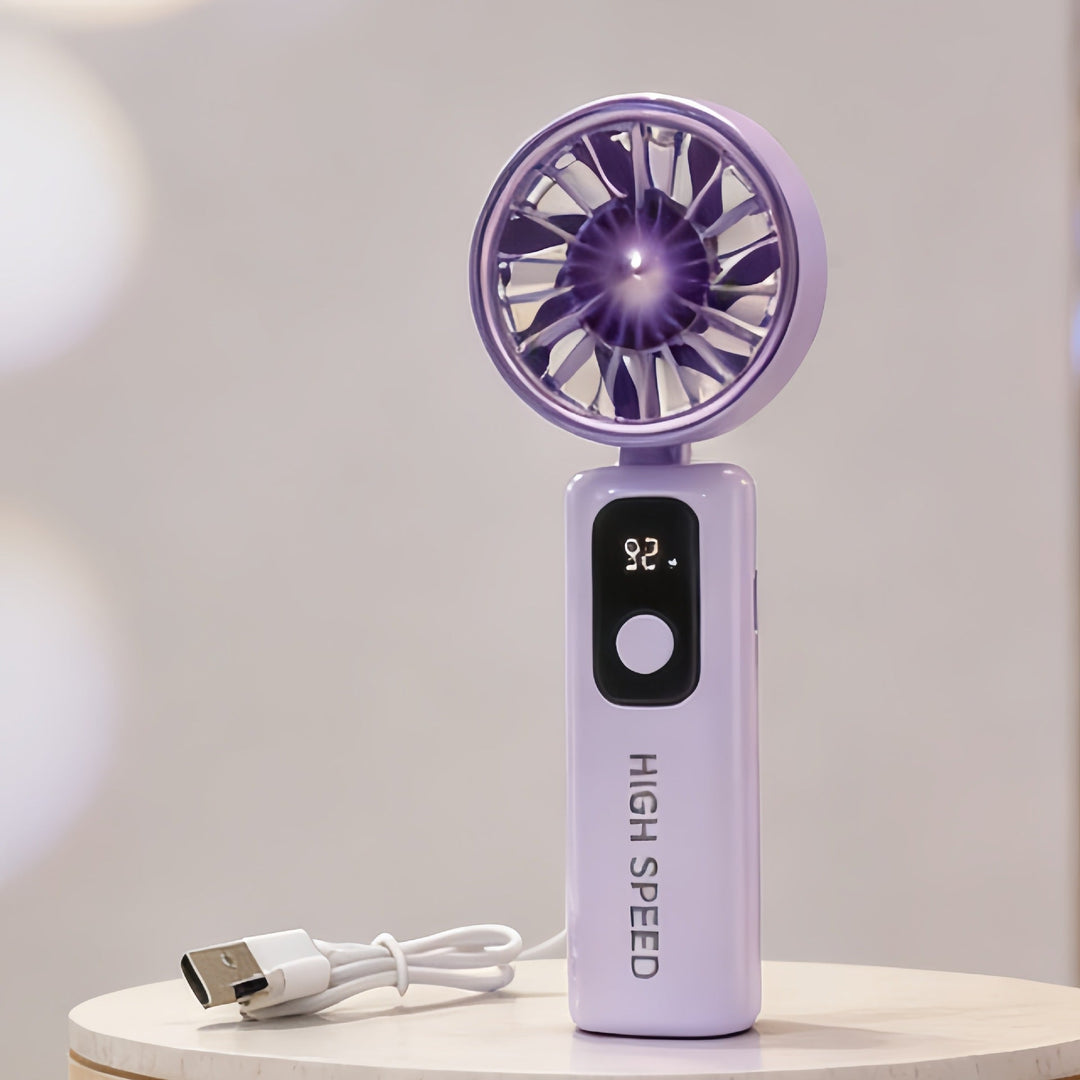 Portable handheld fan with LED display and USB charging function Kalsten