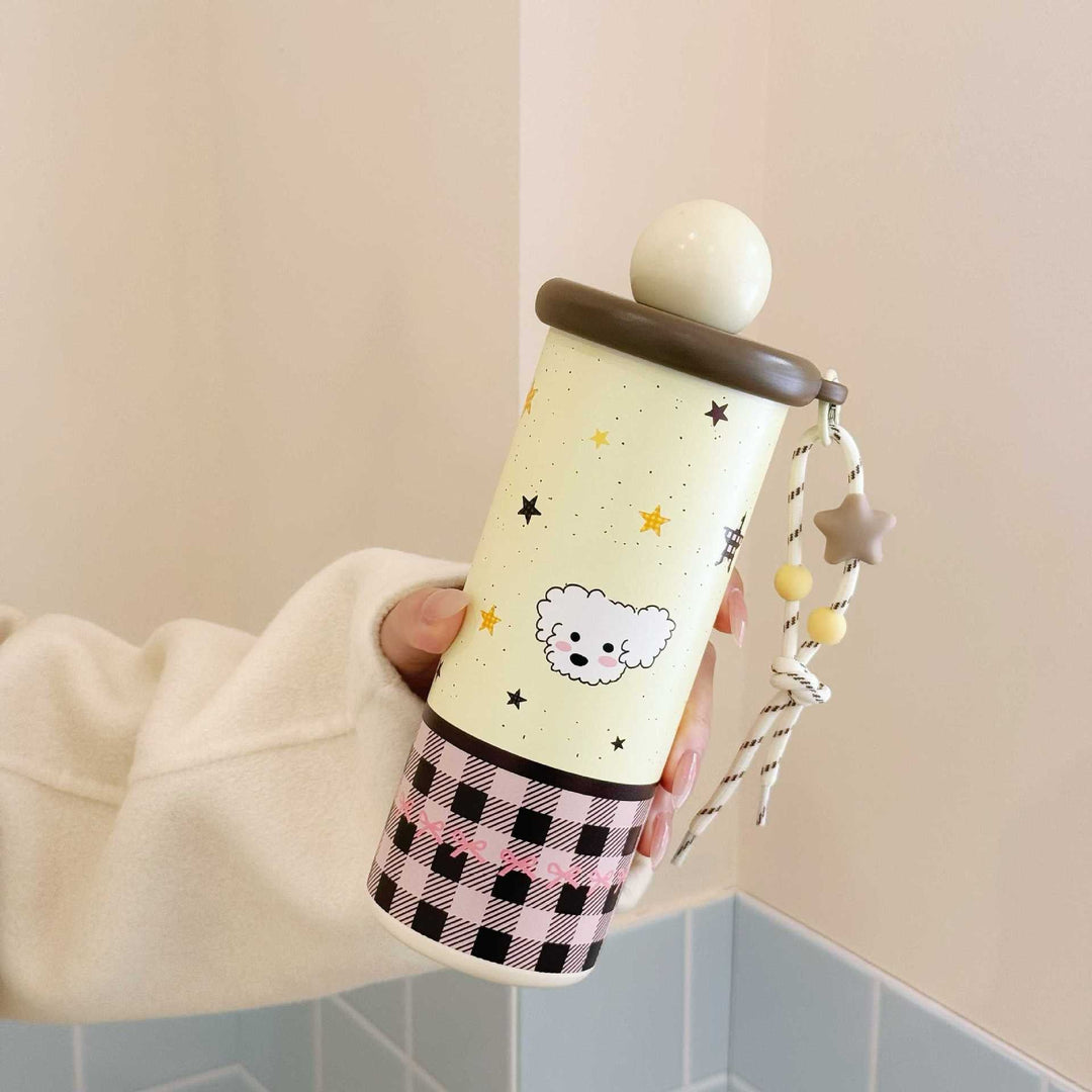 Women's insulated drinking bottle with practical carrying strap and cute animal motif Kalsten