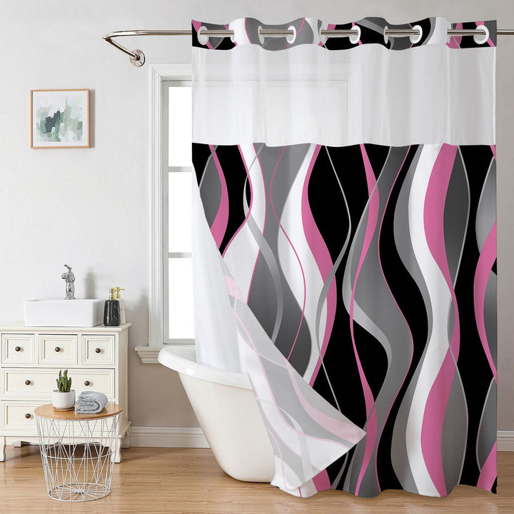 Modern Abstract Wave Pattern Shower Curtain Kalsten