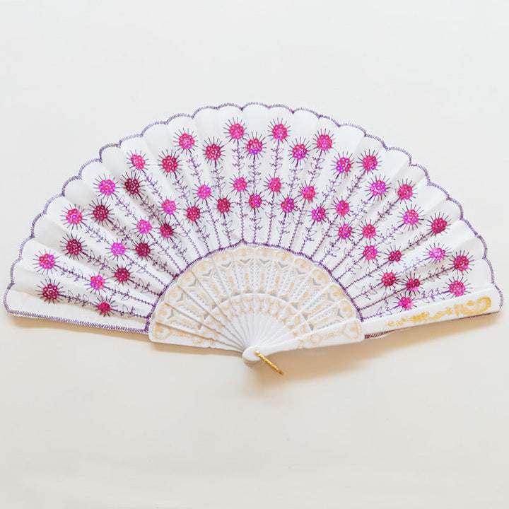 Ladies handcrafted fan with exquisite embroidery Kalsten