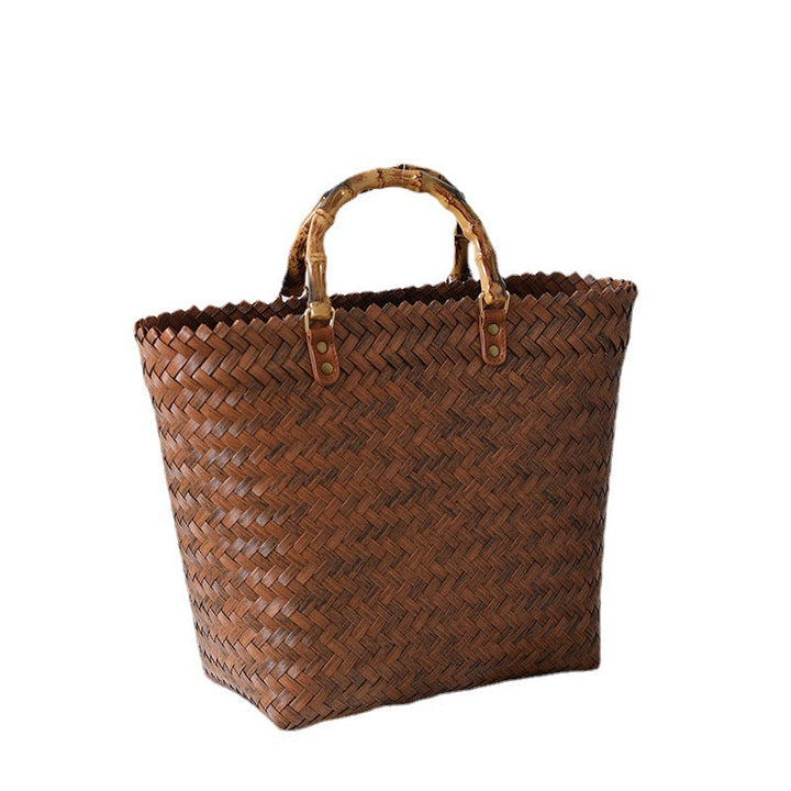 Handmade basket bag with stylish braiding pattern Kalsten