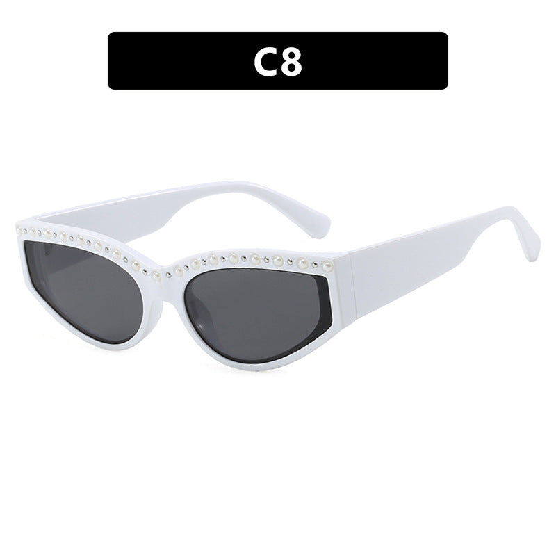 Women's Cat-Eye Sunglasses with Sparkling Rhinestone Accents and Animal Pattern Kalsten