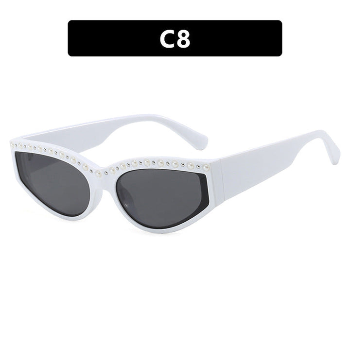Women's Cat-Eye Sunglasses with Sparkling Rhinestone Accents and Animal Pattern Kalsten
