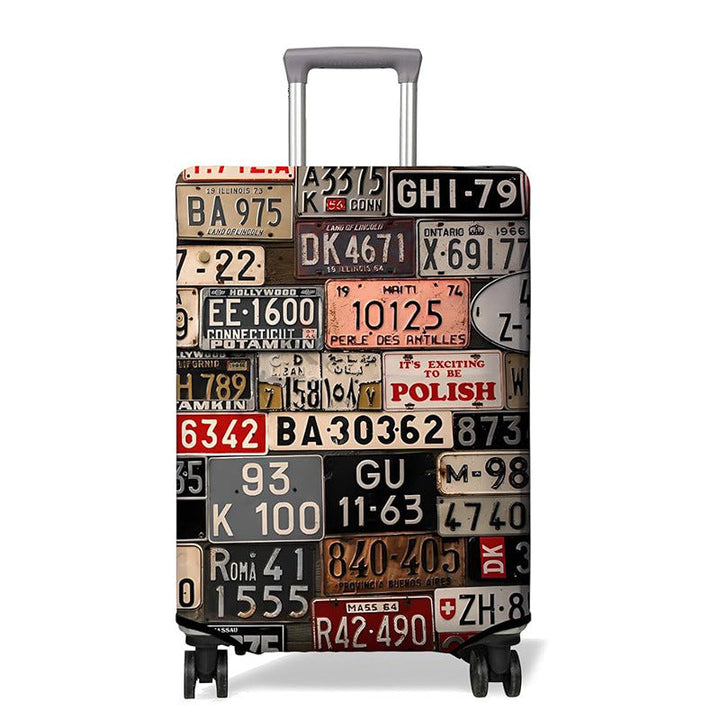 Unisex nan elastic Suitcase Cover with urban Doodle pattern, zipper and all-round protection for 4-wheel trolleys Kalsten