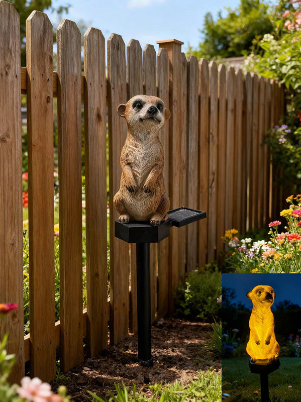 Whimsical Solar-Powered Squirrel Garden Stake Light With Integrated Solar Panel And Warm LED Glow Kalsten