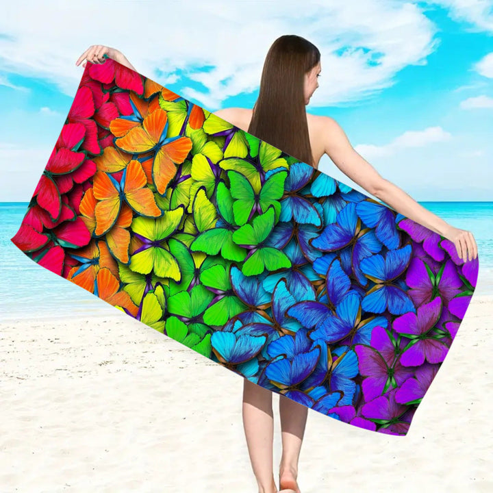 large beach towel with colorful butterfly design Kalsten
