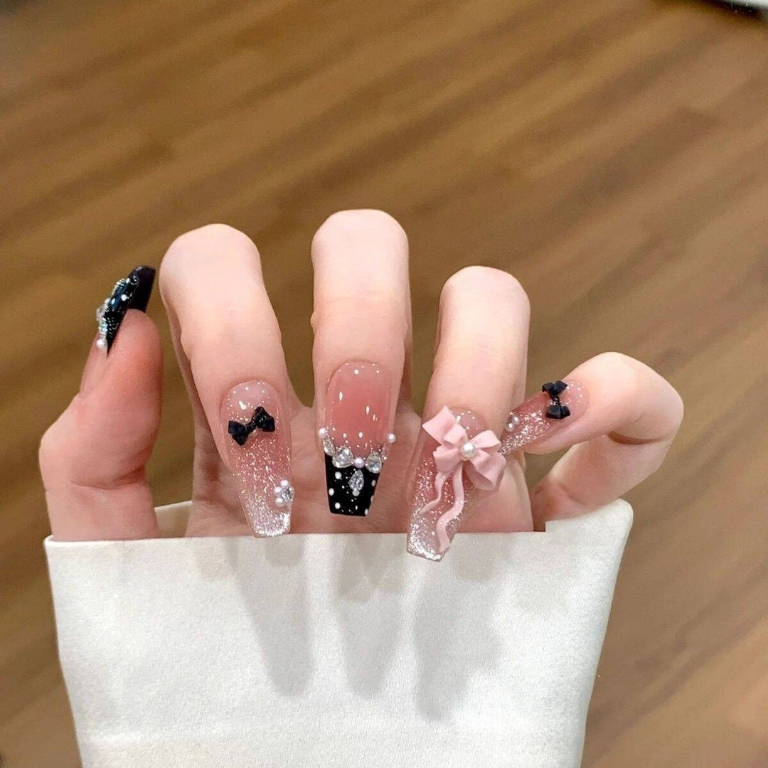 Artistic Nail Design with Decorative Elements Kalsten