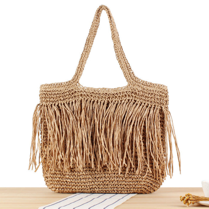 Fashionable macrame bag with fringes Kalsten