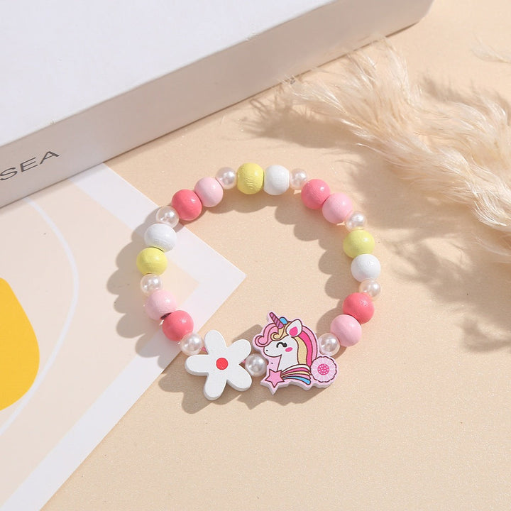 Playful children's bracelet with unicorn and flower motif Kalsten