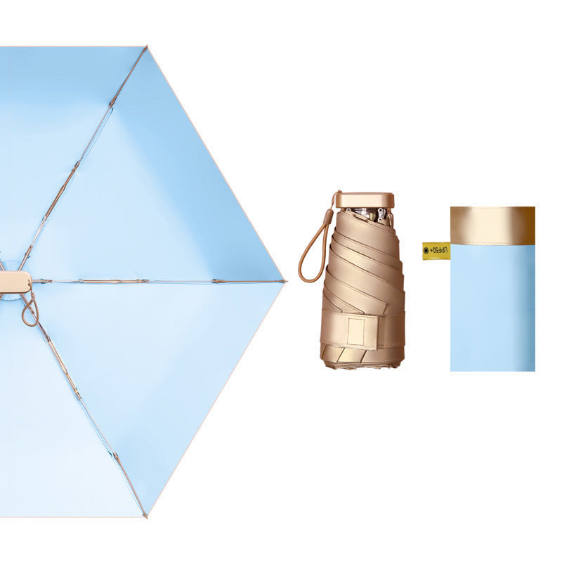 Women elegant waterproof folding umbrella with integrated bottle holder Kalsten