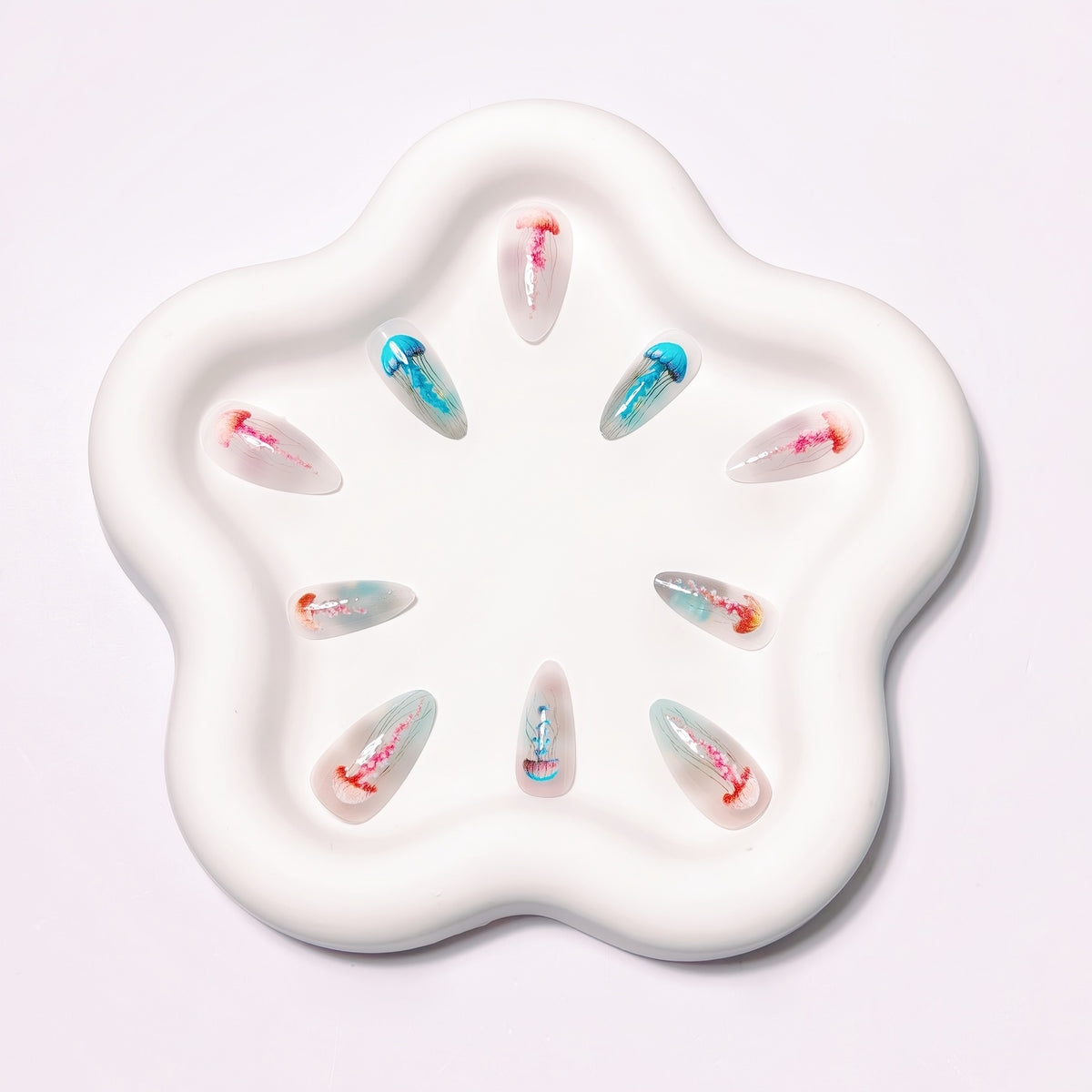 Artistic Jellyfish Design Nail Art Acalora