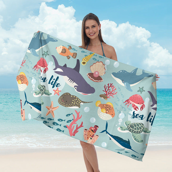 Beach towel with maritime star design Kalsten