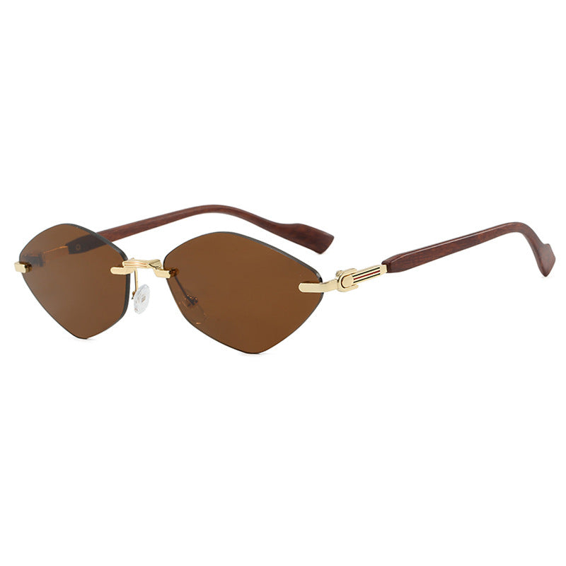 Women's geometric sunglasses with luxurious wooden arms and polarized lenses Kalsten