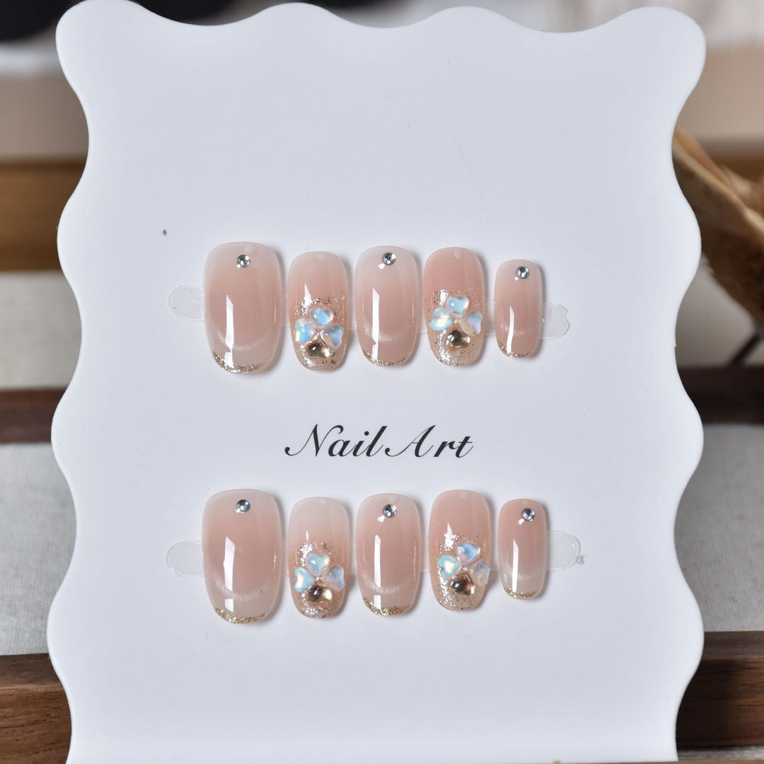 Decorative Floral Press-On Nail Art Kalsten