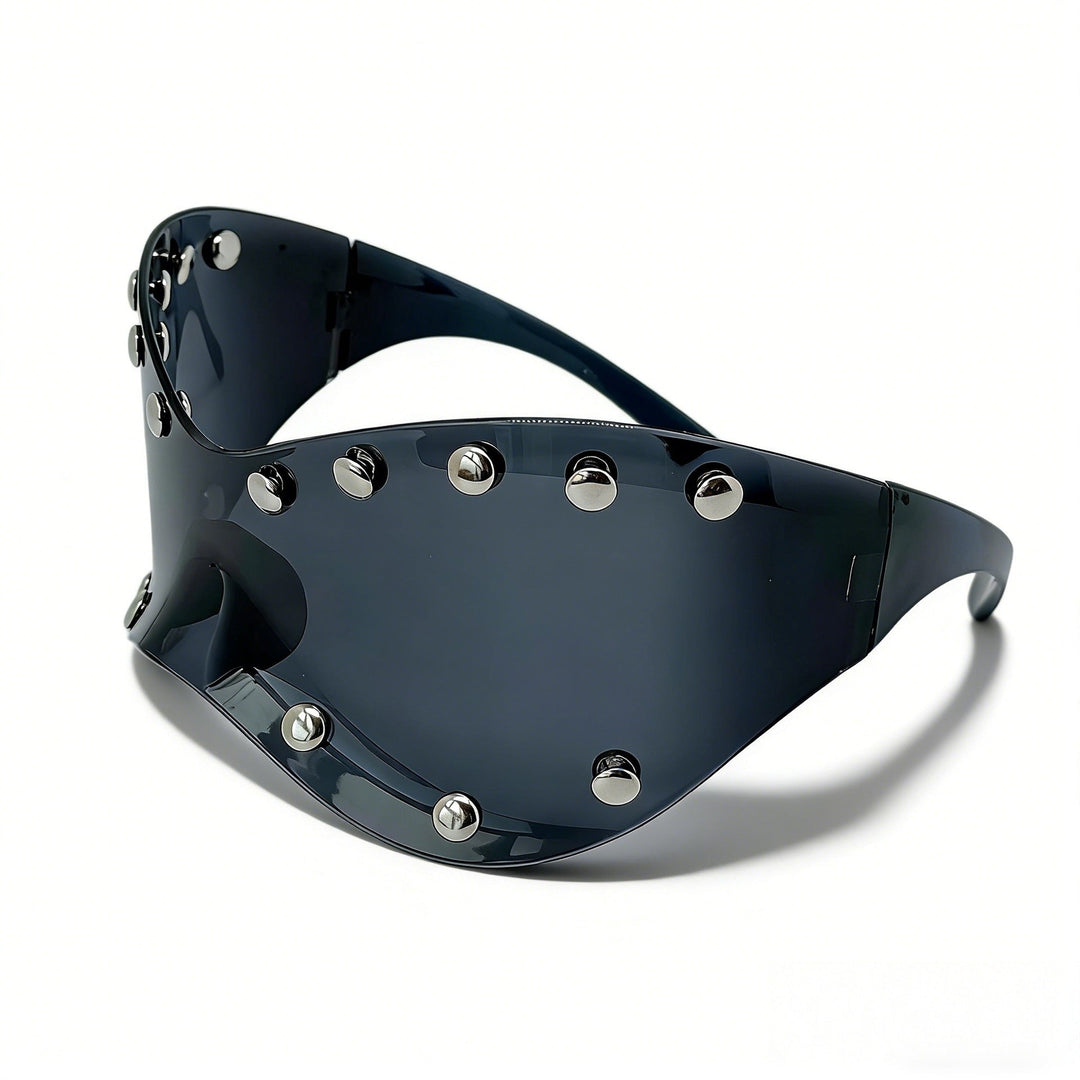 Women's futuristic designer sunglasses with decorative metal elements Kalsten