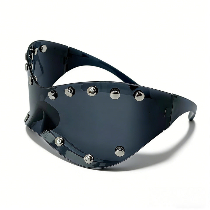 Women's futuristic designer sunglasses with decorative metal elements Kalsten