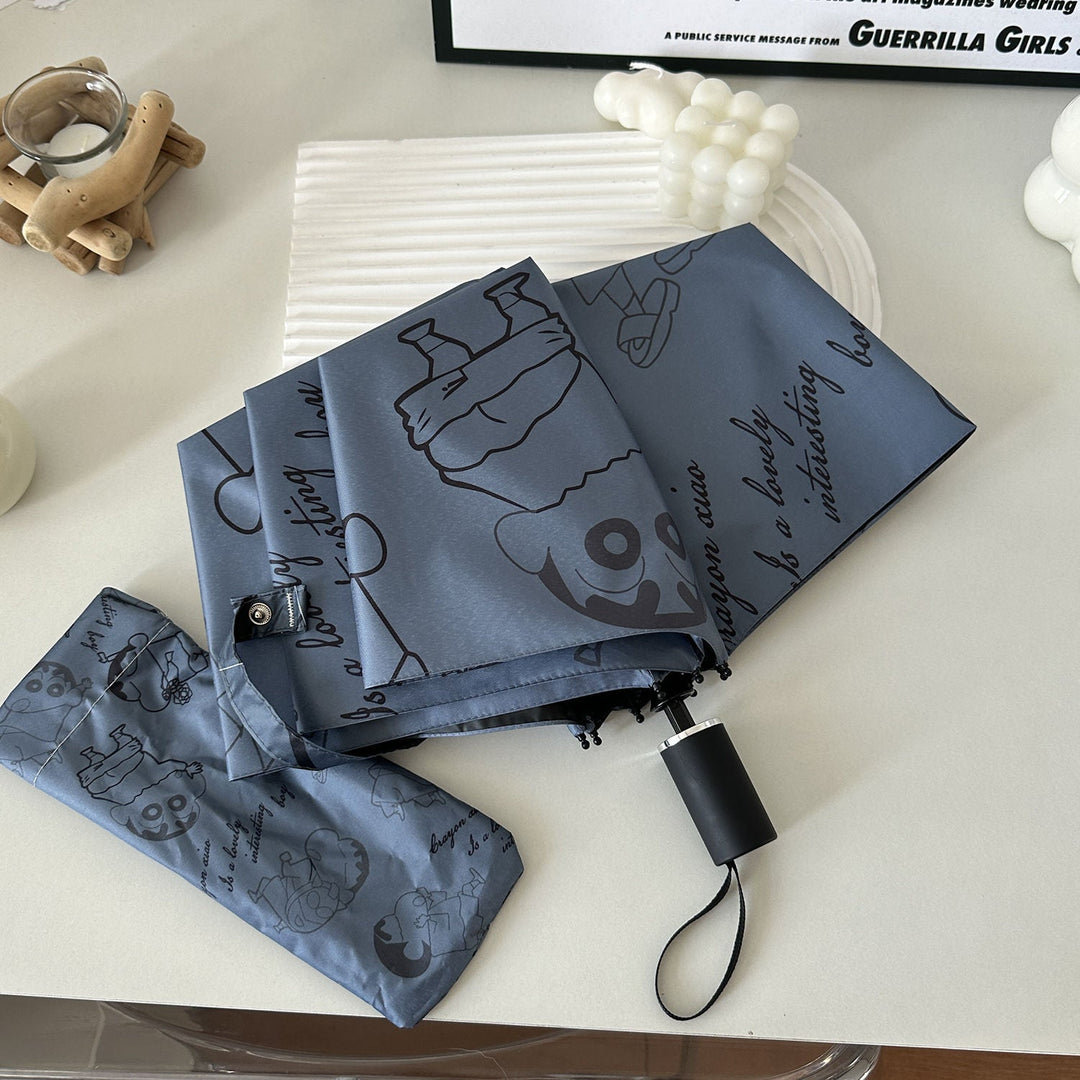 Women's Automatic Umbrella with Creative Comic Design Kalsten