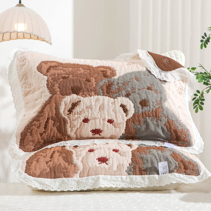 Women's pillow with charming elephant motif and delicate lace edge Kalsten