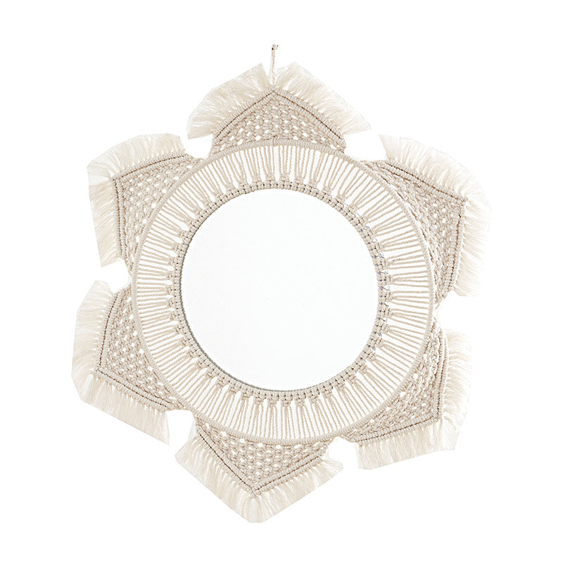 Macramé Decorative Round Wall Mirror Acalora