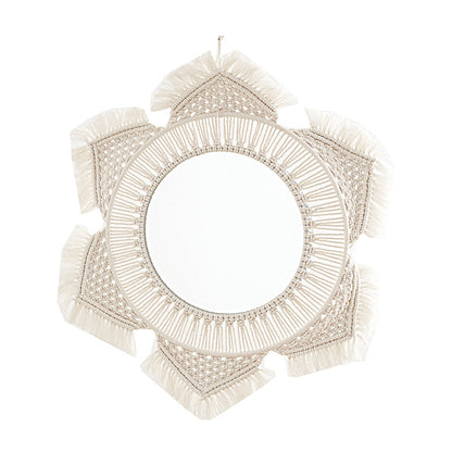 Macramé Decorative Round Wall Mirror Acalora