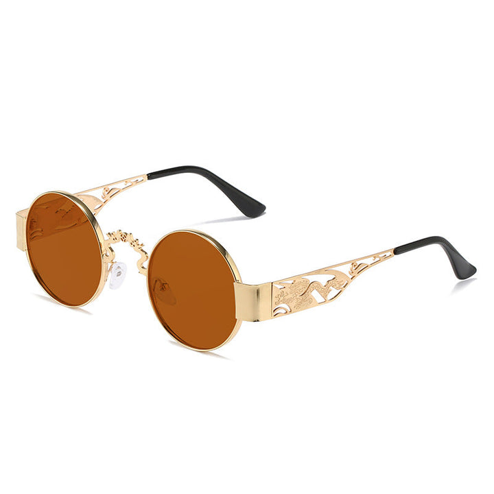Women's artistic round sunglasses with elegant filigree frame Kalsten