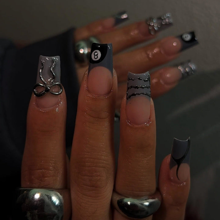 Artistic Patterned Press-On Nail Art Kalsten