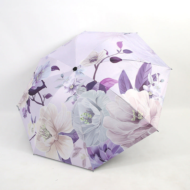 Ladies folding umbrella with artistic flower pattern Kalsten