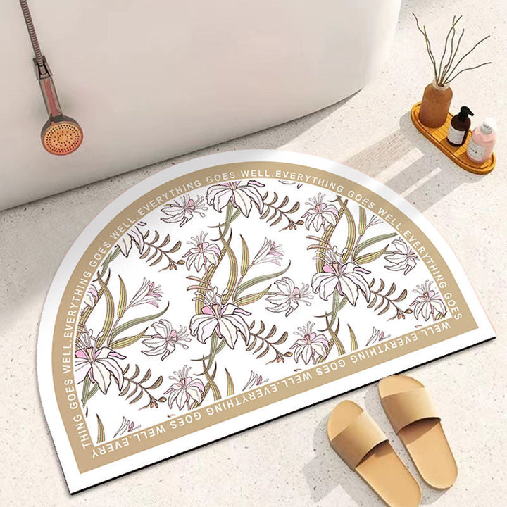 Decorative Half-Circle Bath Mat Kalsten