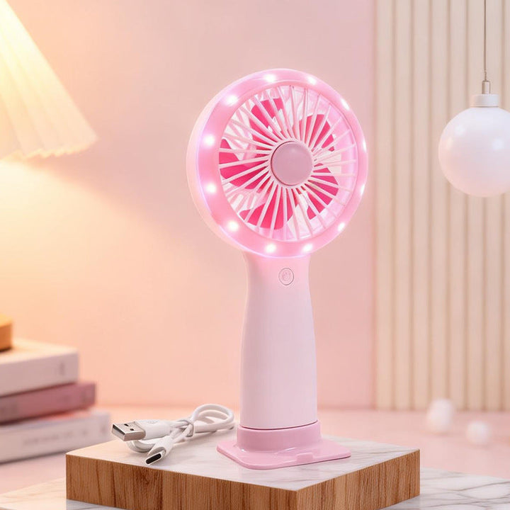 Women Portable Hand Fan with LED Light and USB Connection Kalsten